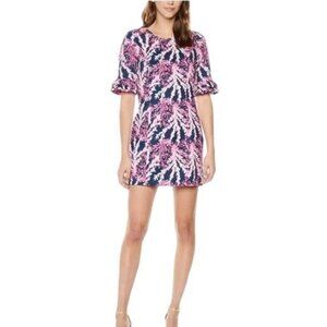 Lilly Pulitzer Womens Fiesta Stretch Dress Beyond The Sea Size 6 Navy Pink